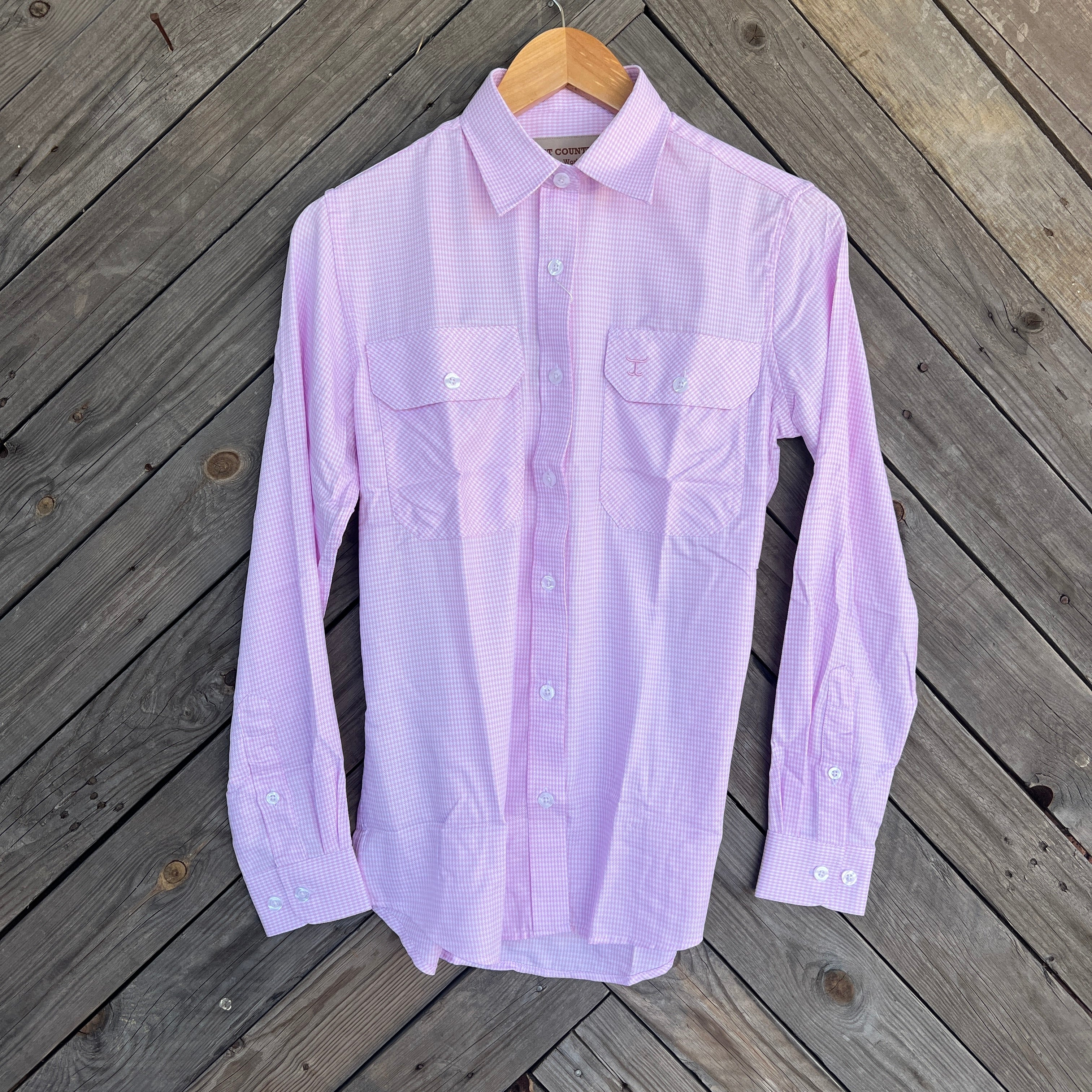 Just Country Womens Brooke Workshirt | Pink Houndstooth