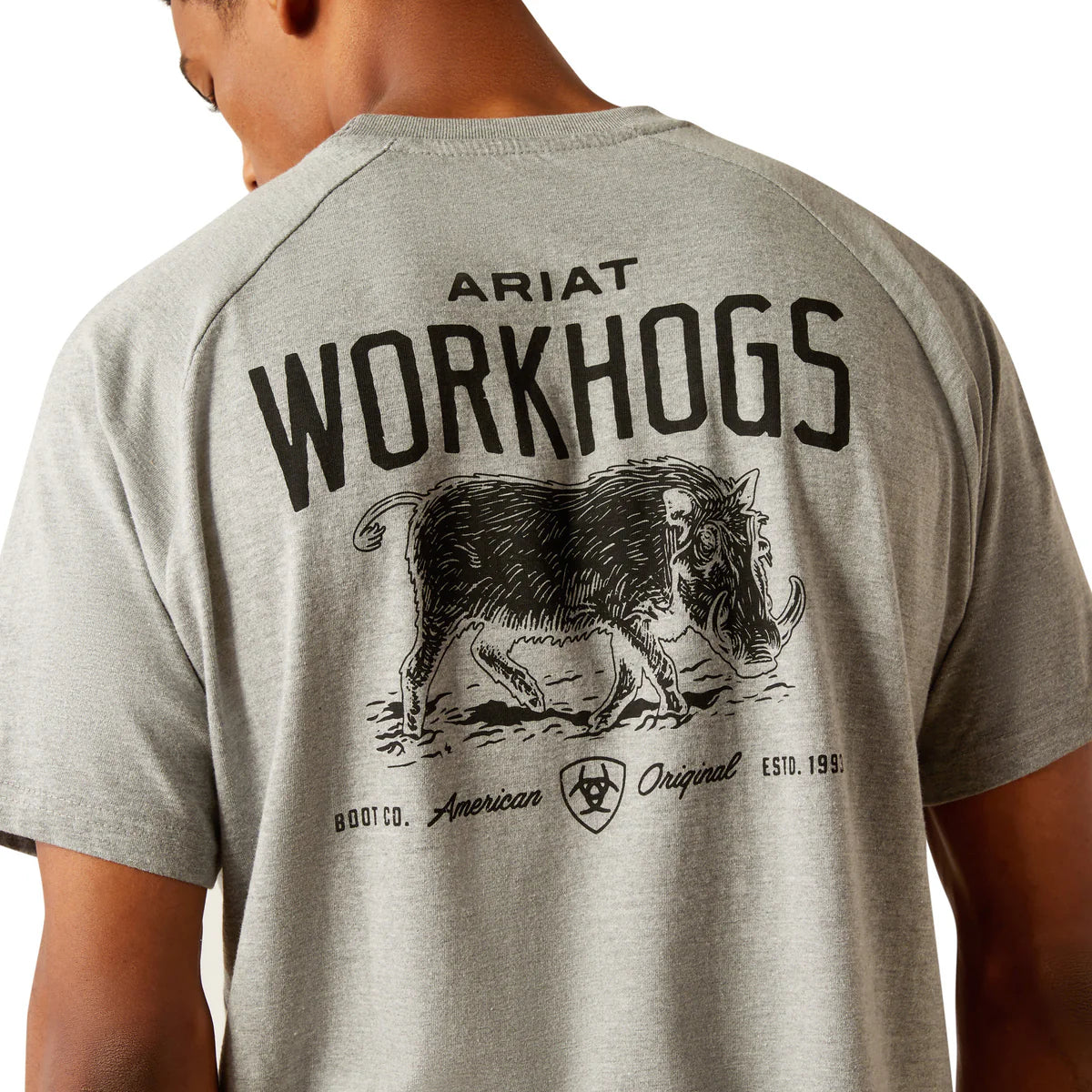 Ariat Mens Rebar Workhog Tee | Grey