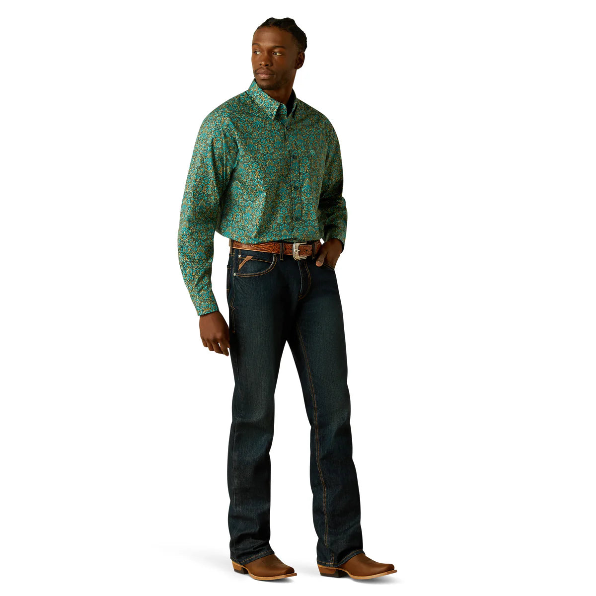 Ariat Mens Becker Classic Fit Shirt - Teal