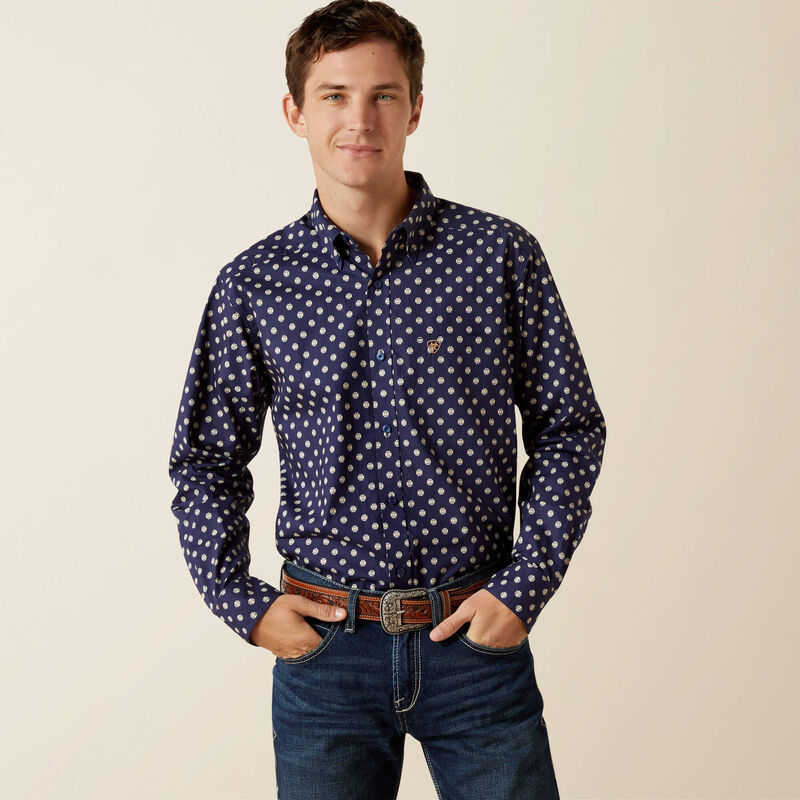 Ariat Mens Sammy Fitted Shirt | Dark Blue