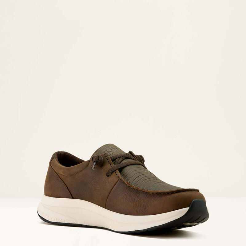 Ariat Mens Buckeye H2O Shoe | Dark Brown/Brown Lizard Print