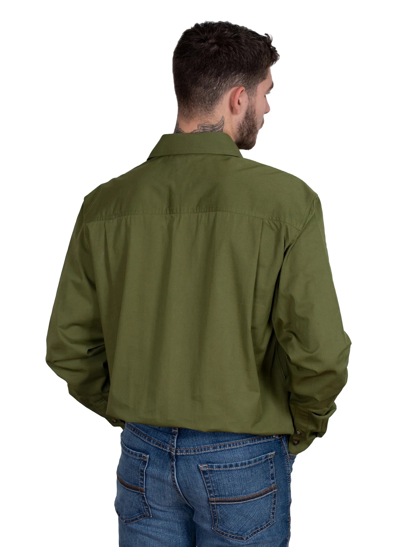 Just Country Mens Cameron Workshirt | Olive