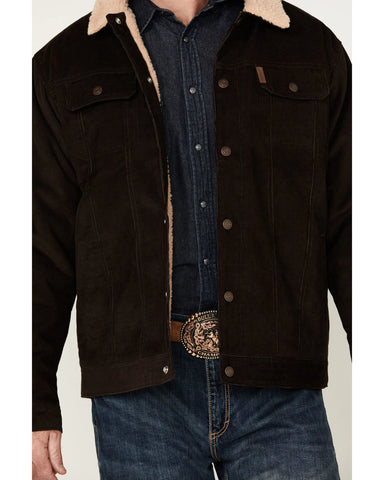 Cinch Mens Cord Sherpa Lined Jacket | Brown