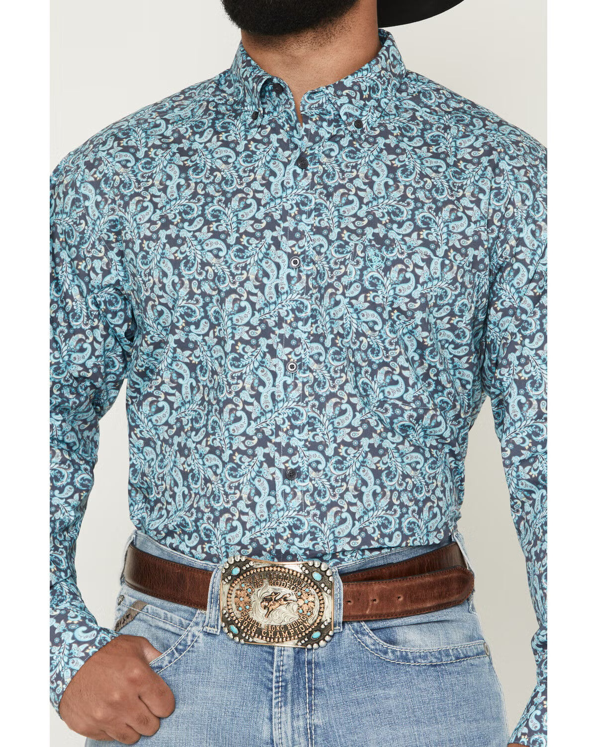 Ariat Men's Phelps Blue Alixir Floral Paisley Shirt