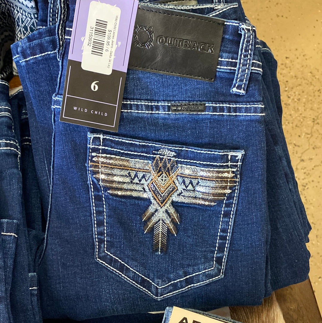 Wild Child Ladies Jeans - Delta 34 Leg