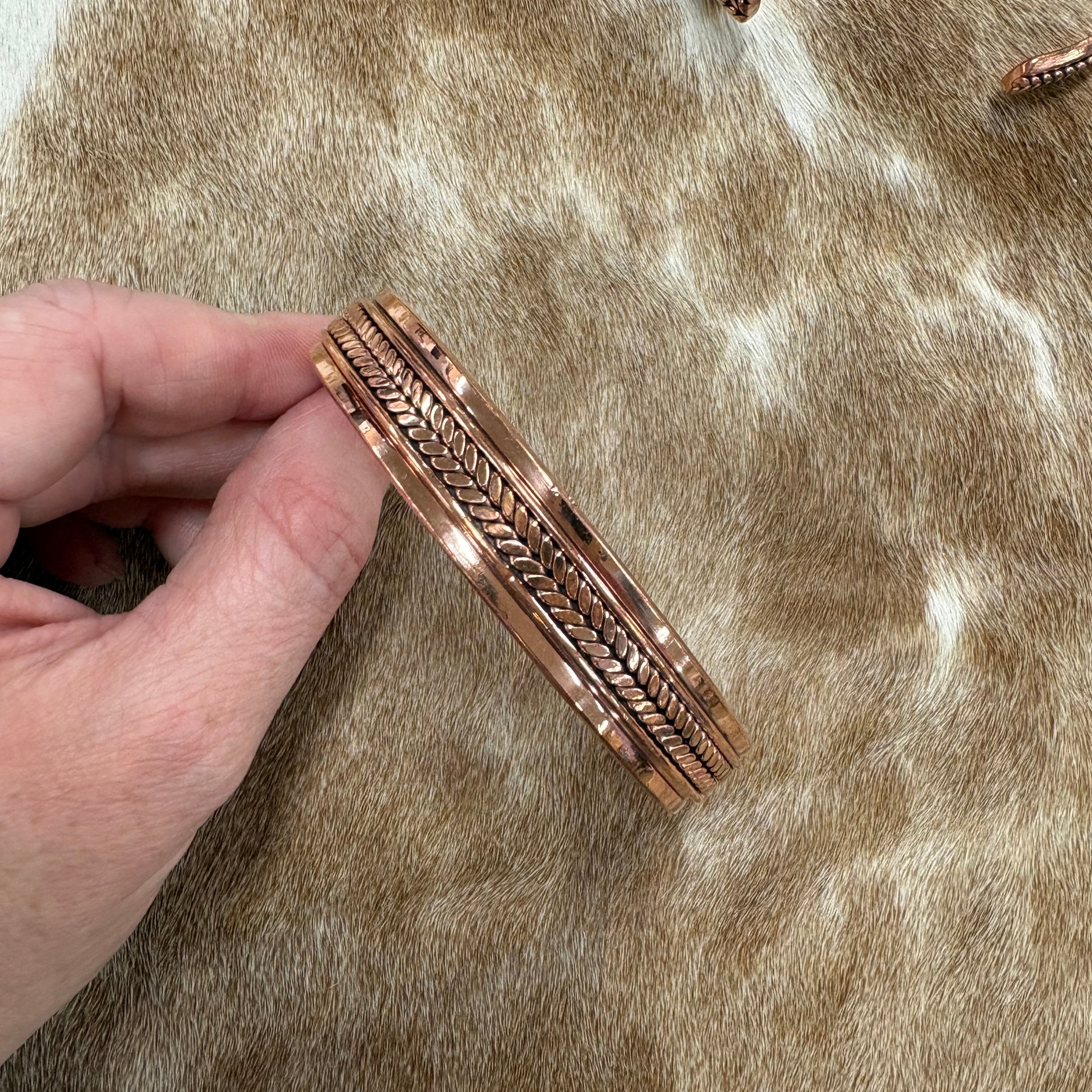 Magnetic Copper Cuff | Thick Braid