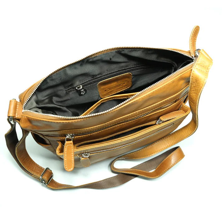 Leather Crossbody Camel Bag