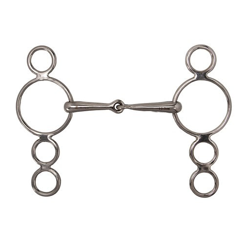 Dutch Gag Snaffle Bit With Four Rings