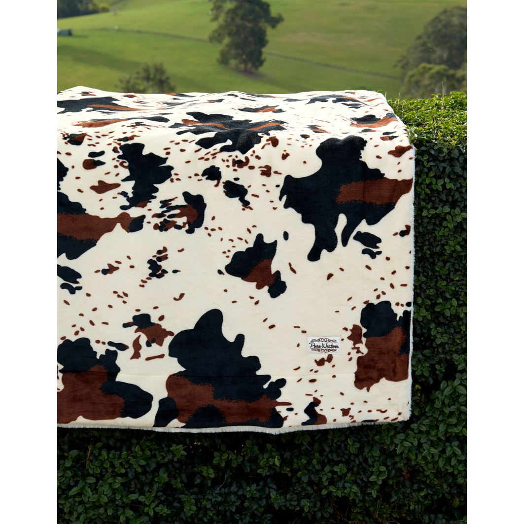 Pure Western Snuggle Blanket Cow Pattern