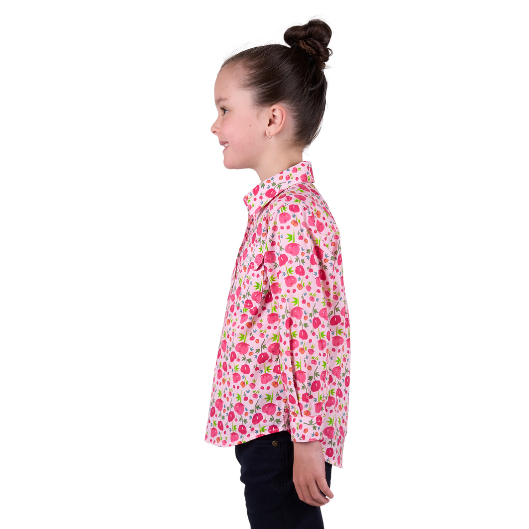 Hard Slog Girls Sisu Half Placket Long Sleeve Shirt