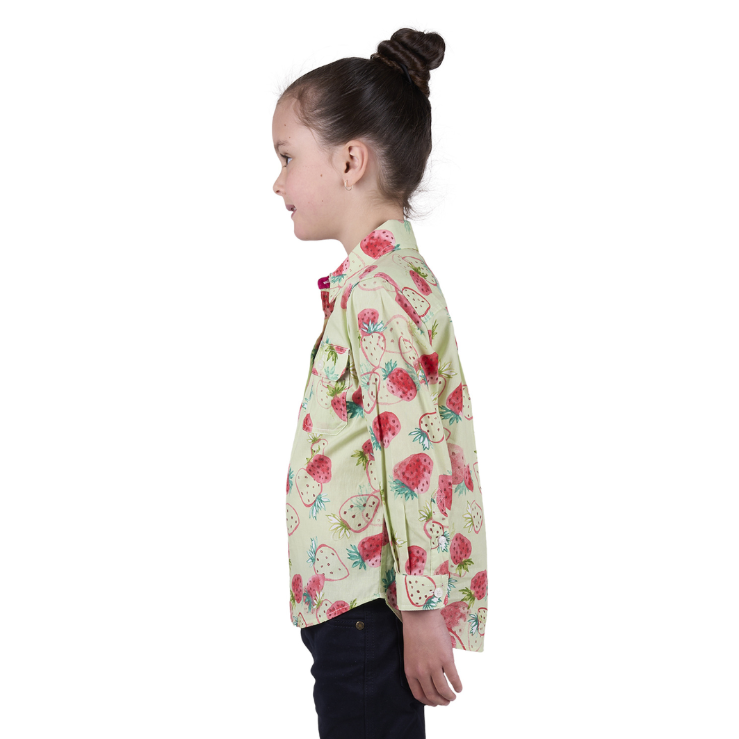 Hard Slog Girls Kimmy Half Placket Long Sleeve Shirt