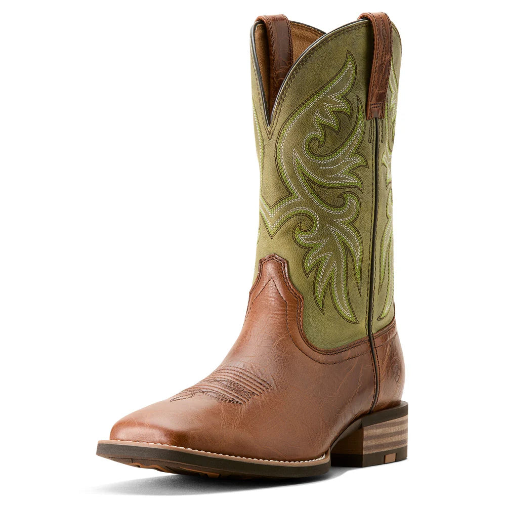 Ariat Men's Slingshot Wide Square Toe Western Boot - Dark Tan/ Easy Green