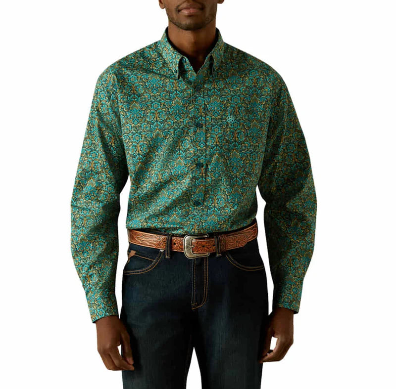 Ariat Mens Becker Classic Fit Shirt - Teal