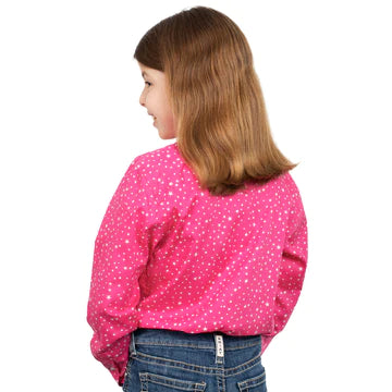Girls Just Country Harper Shirt - Hot Pink Stars