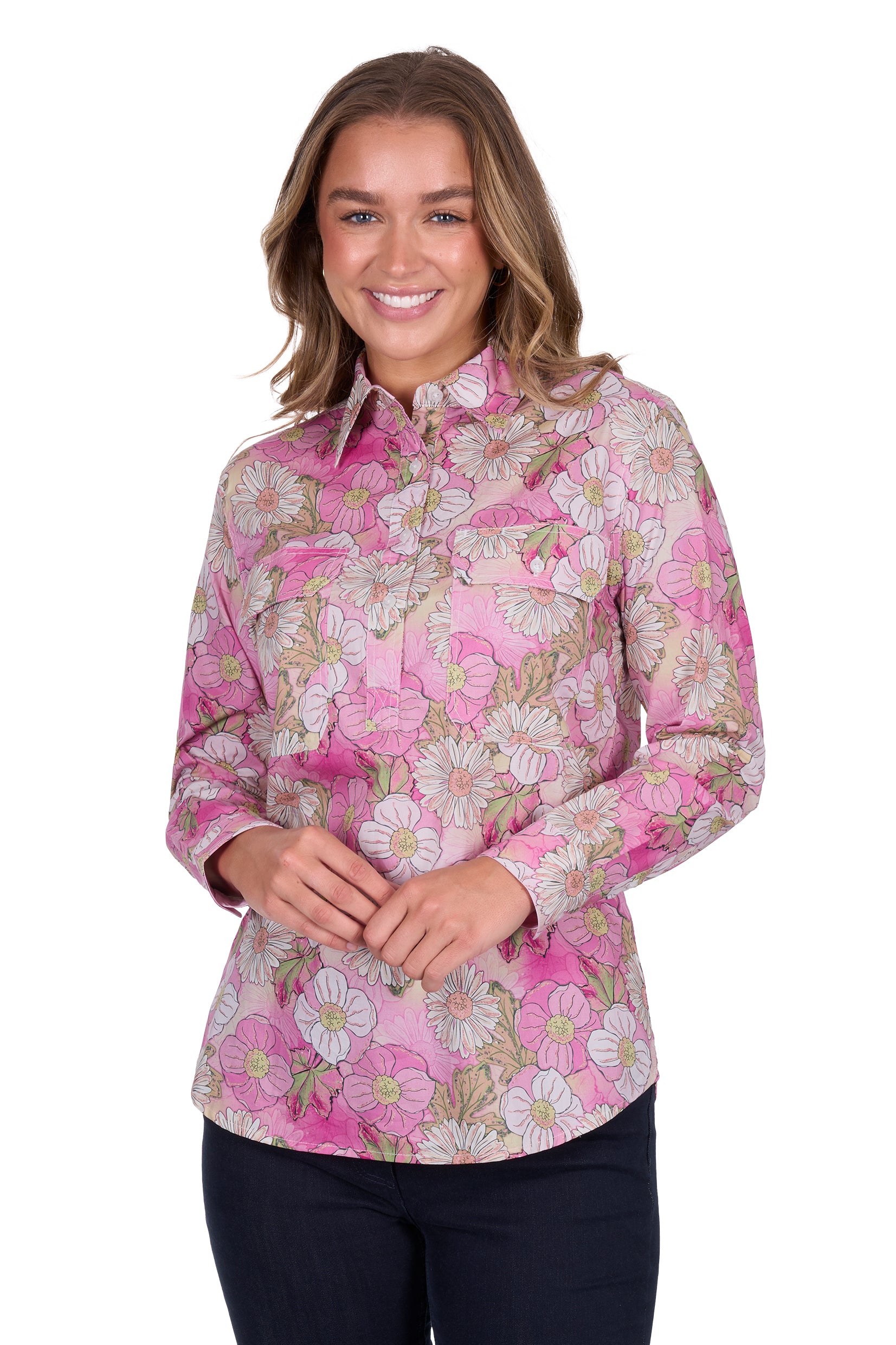 Hard Slog Womens Etta 1/2PLKT Shirt