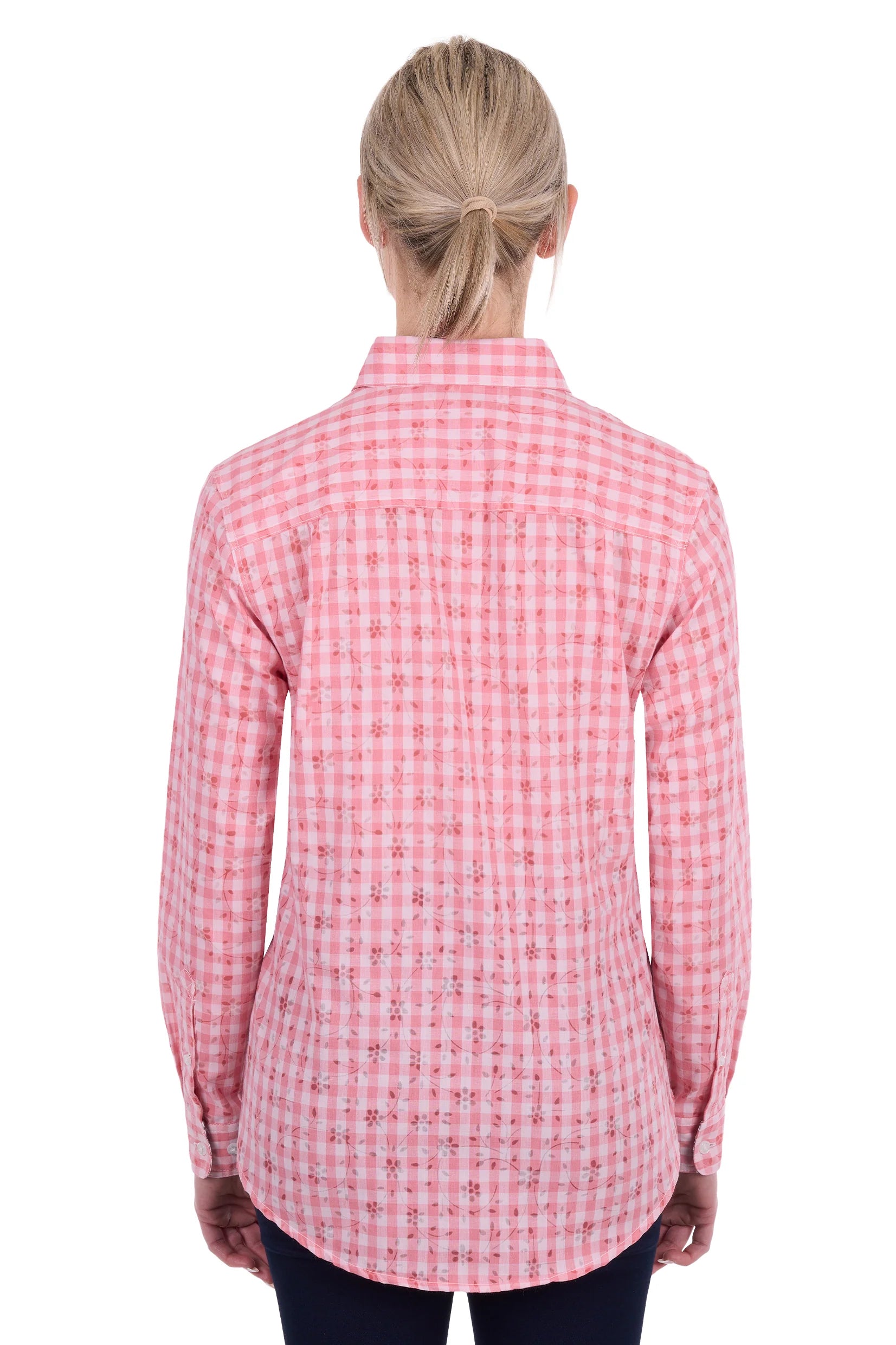 Hard Slog Womens Raquel 1/2 Plkt Long Sleeve Shirt - Rose