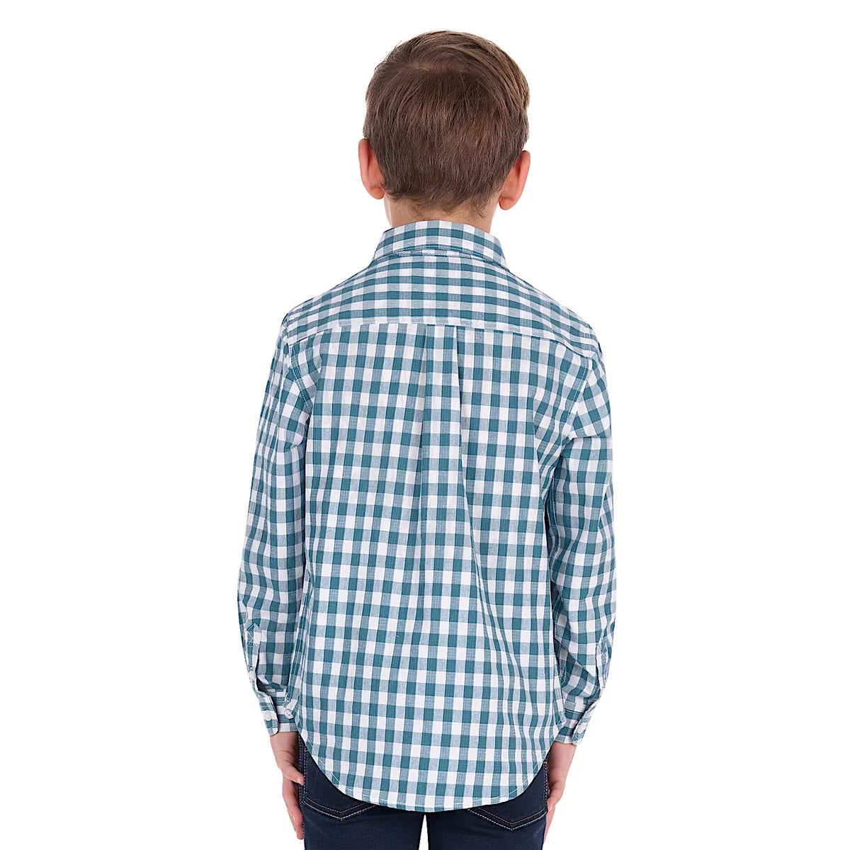 Hard Slog Boy's River Half Placket Long Sleeve Shirt - Teal