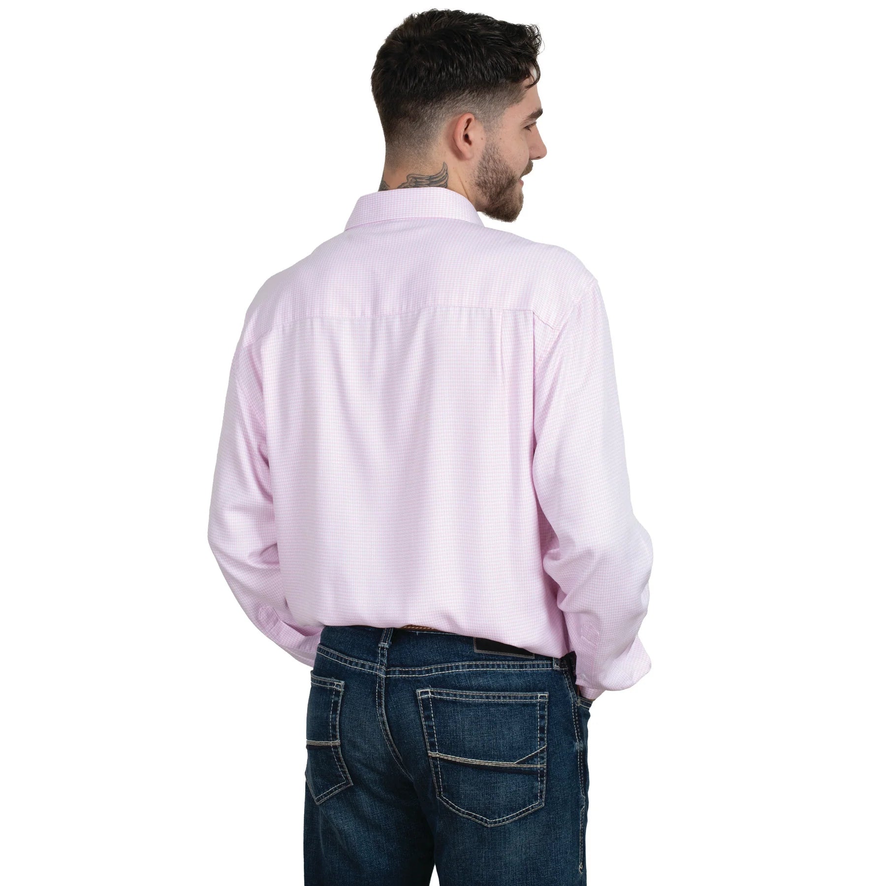 Just Country Evan Full Button Shirt | Pink Houndstooth