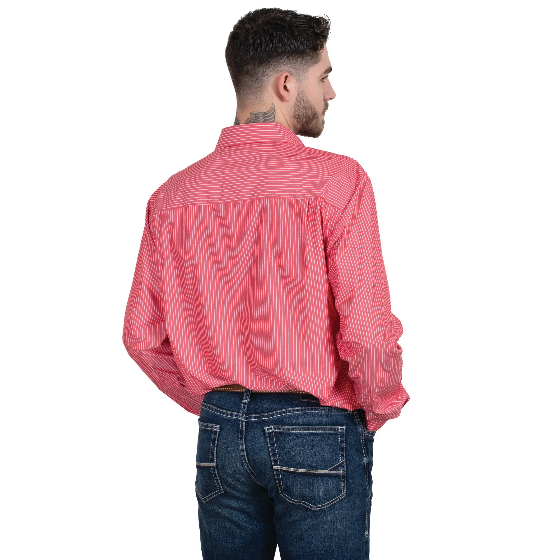 Just Country Evan Full Button Shirt | Red/White Stripe