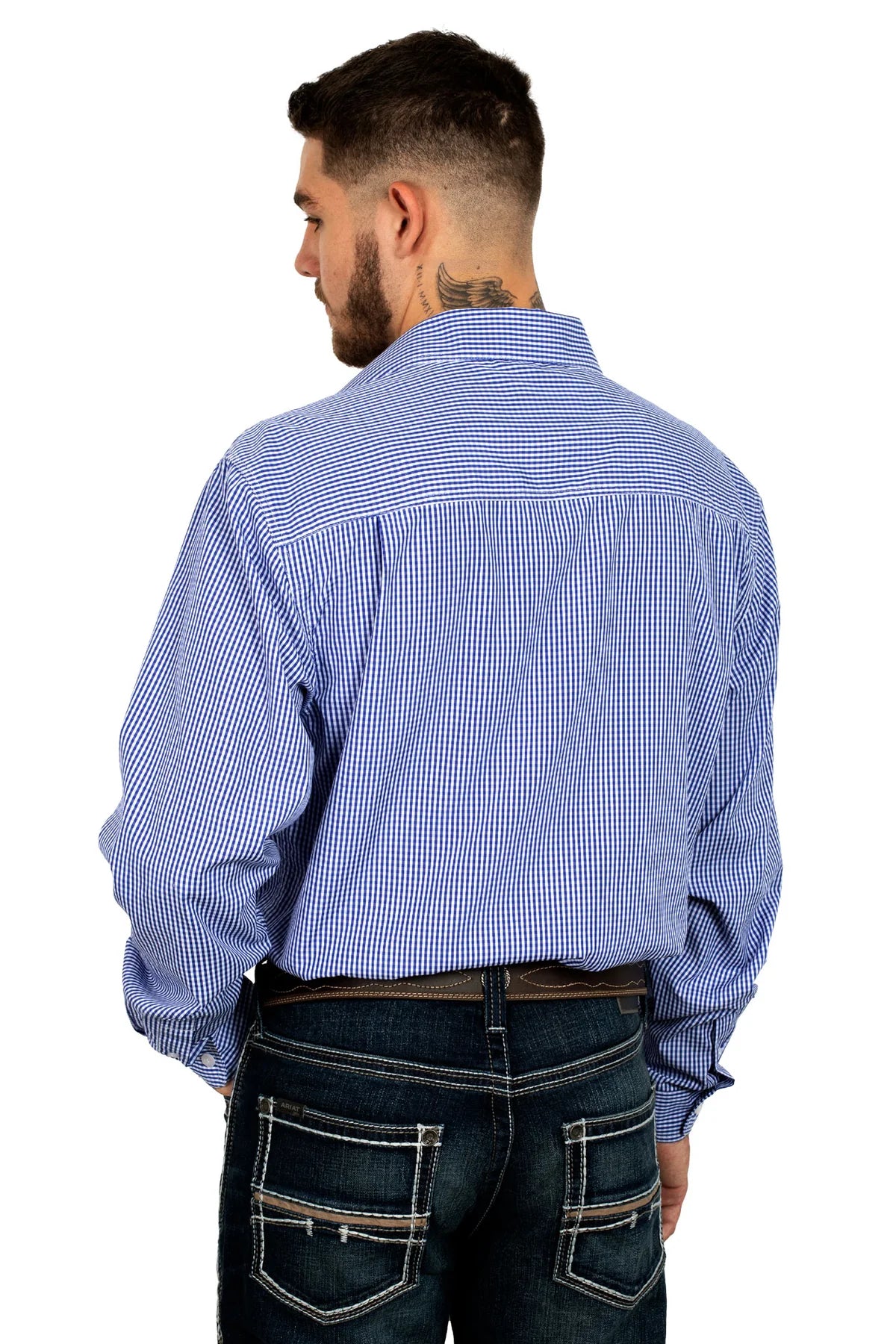 Just Country Mens Austin Shirt | Mini Check/Cobalt