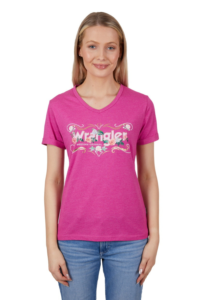 Wrangler Womens Alice Tee Pink Marle