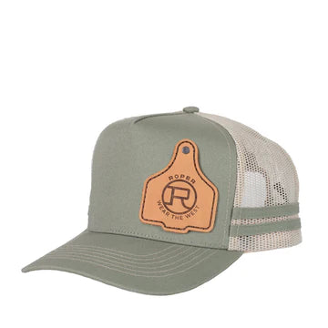 Roper Ear Tag Trucker Cap Olive Green