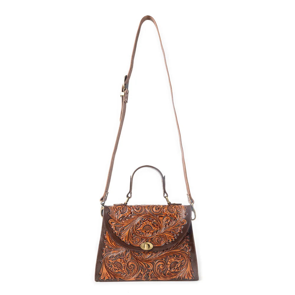 Savannah Scroll Hand-Tooled Bag