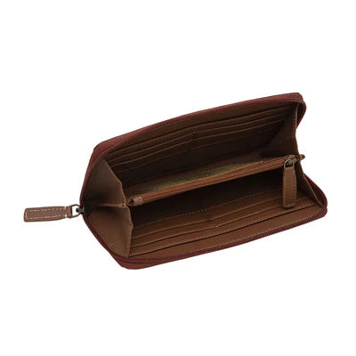 Floral Magenta Leather Purse