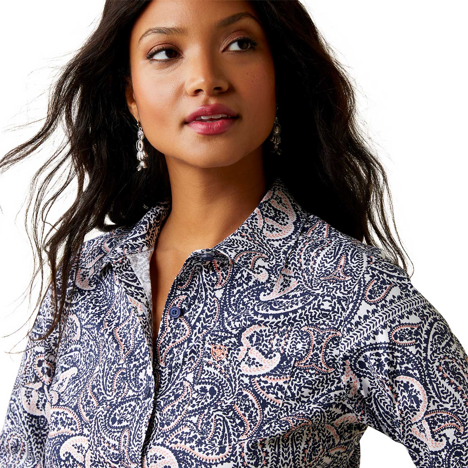 Ariat Womens Wrinkle Resistant R.E.A.L Team Kirby Shirt Watercolour Paisley