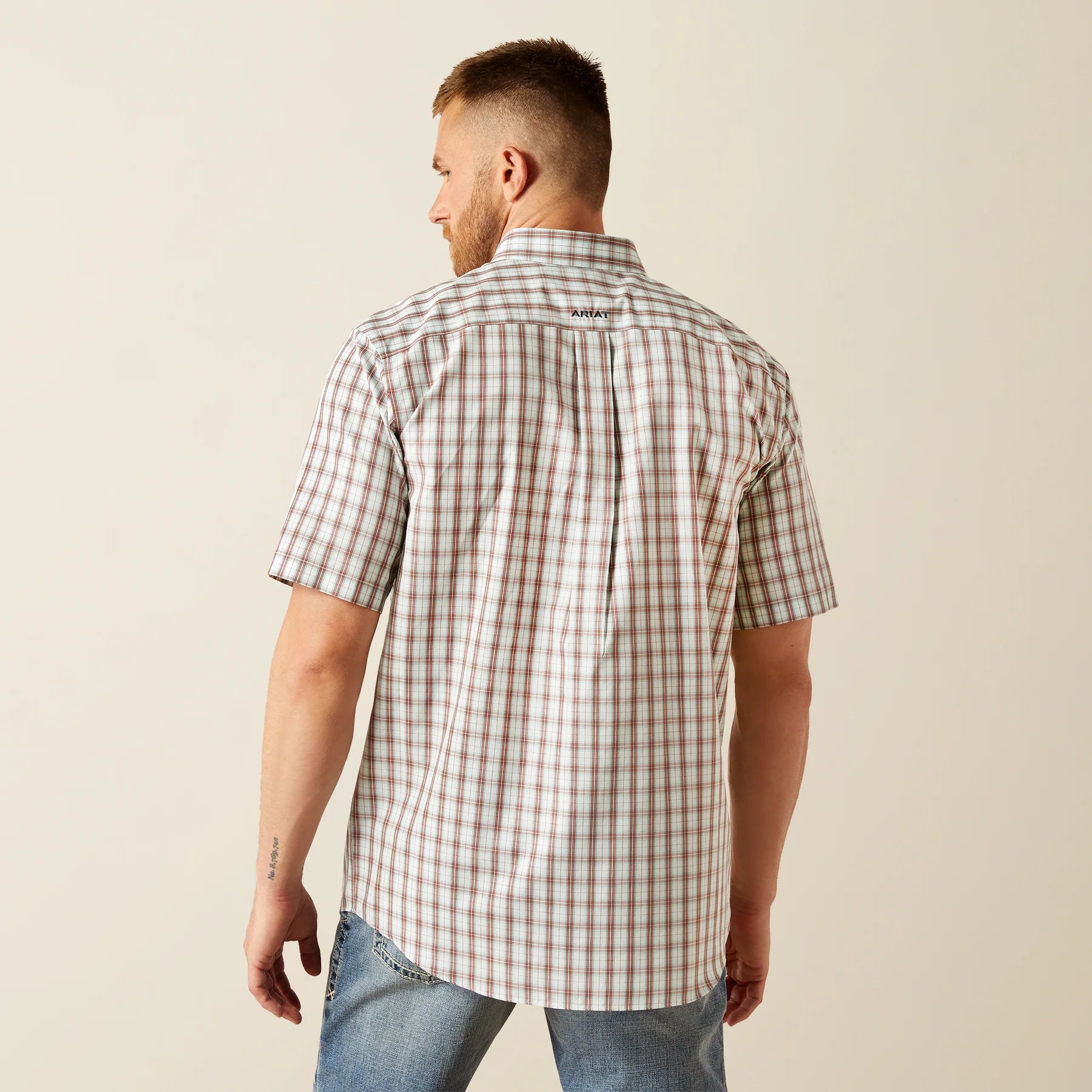 Mens Ariat Elton Wrinkle Free S/S Shirt - White