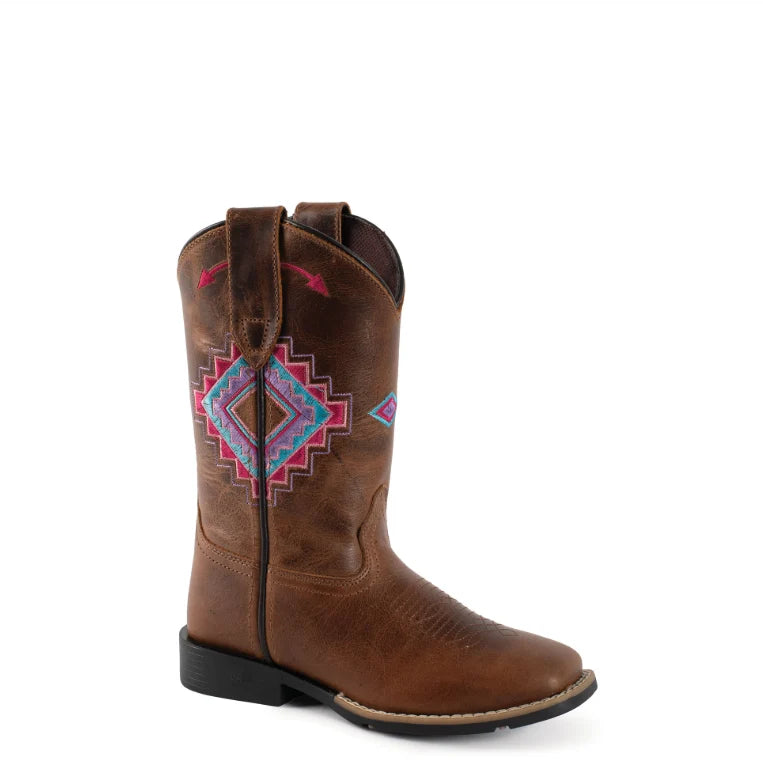 Roper Kids Sundance Boot - Polishable Leather Brown