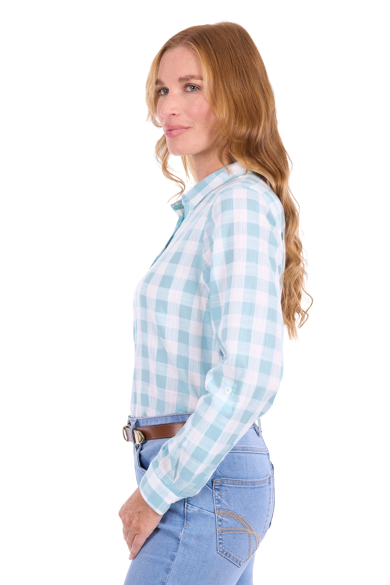 Thomas Cook Womens Eliza Shirt | Pastel Turquoise/White