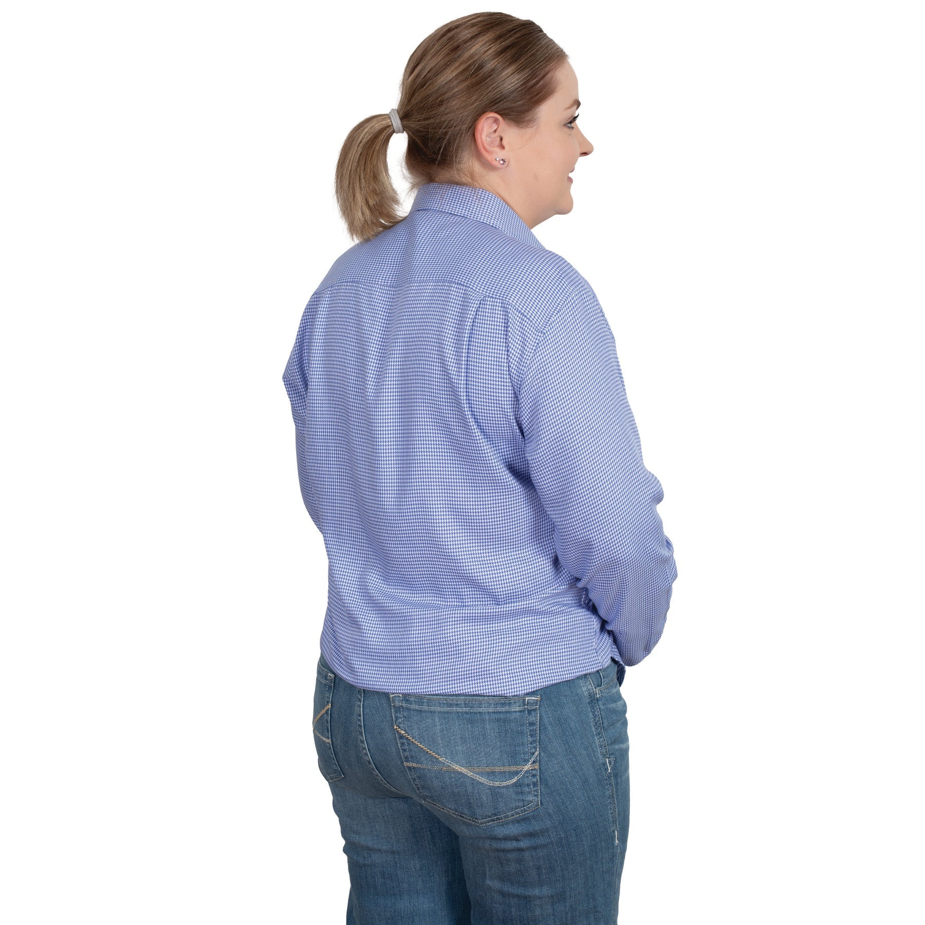 Just Country Womens Brooke Workshirt | Blue Houndstooth