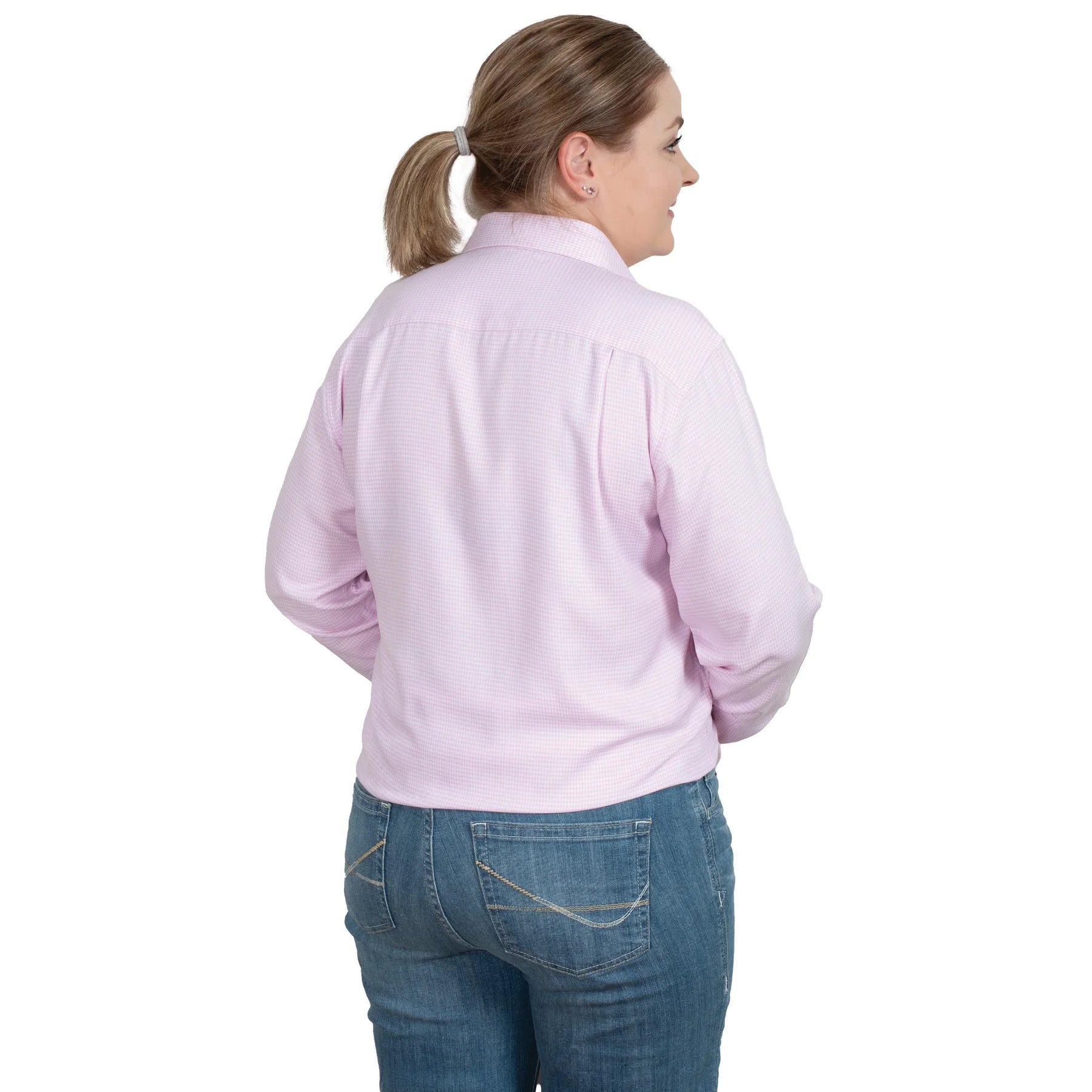 Just Country Womens Brooke Workshirt | Pink Houndstooth