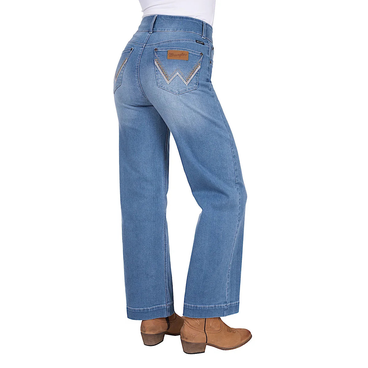 Wrangler Women's Chloe High Rise Wide Leg Jean - Morning Sky