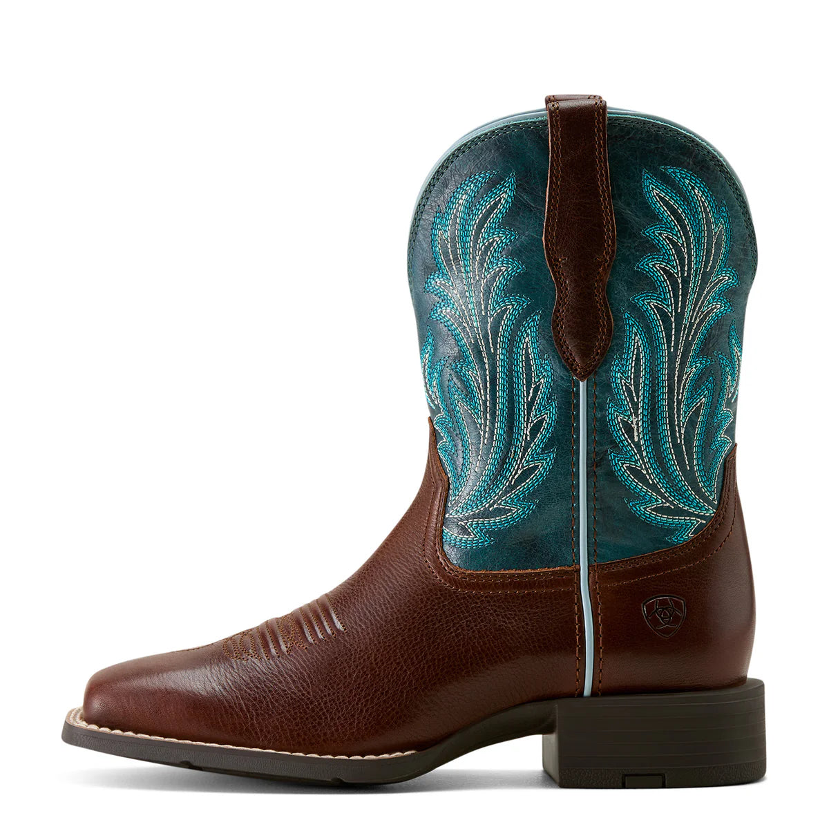 Ariat Women's Round Up Filly Western Boot - Oiled Teak/Loyal Blue