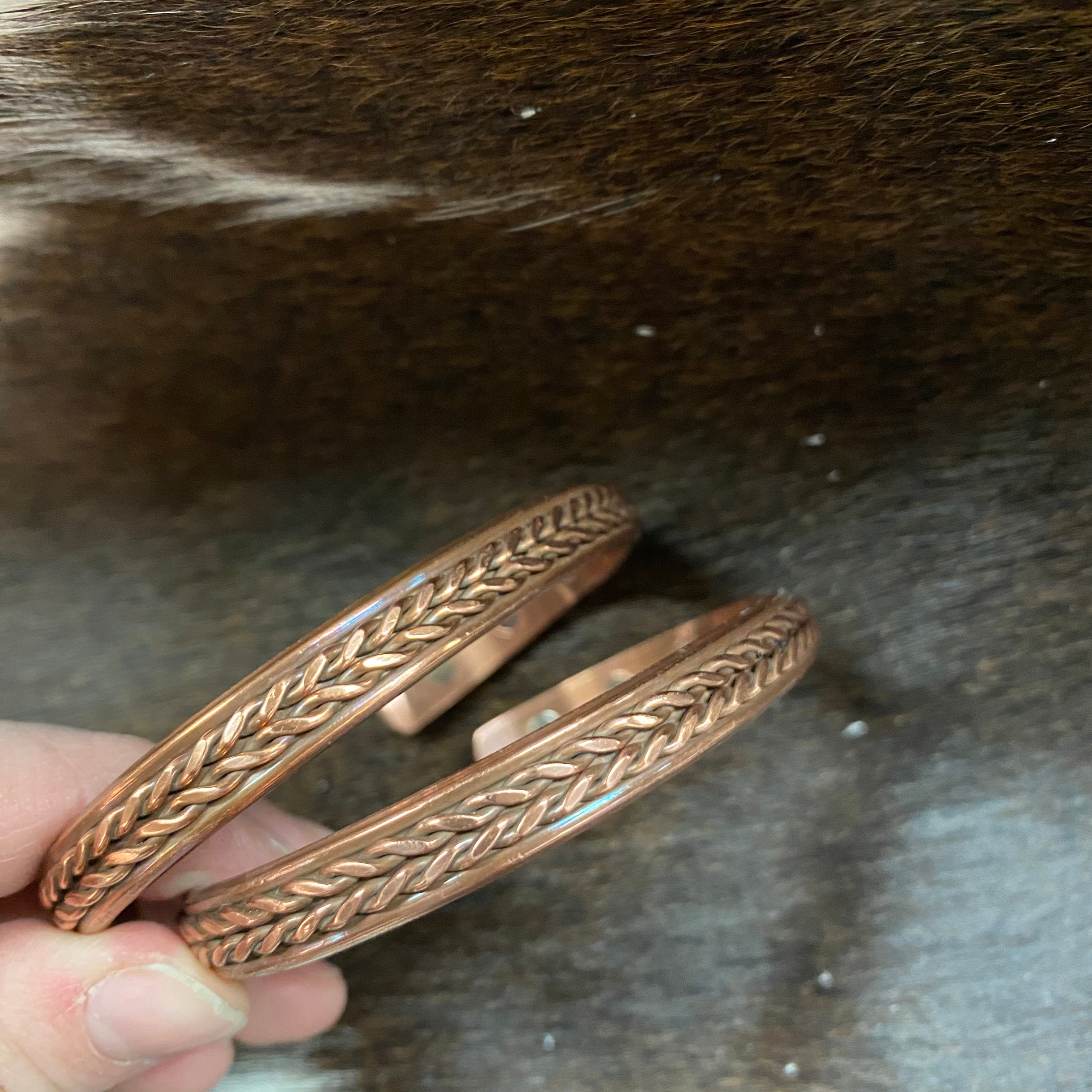 Magnetic Copper Cuff | Braided Rope