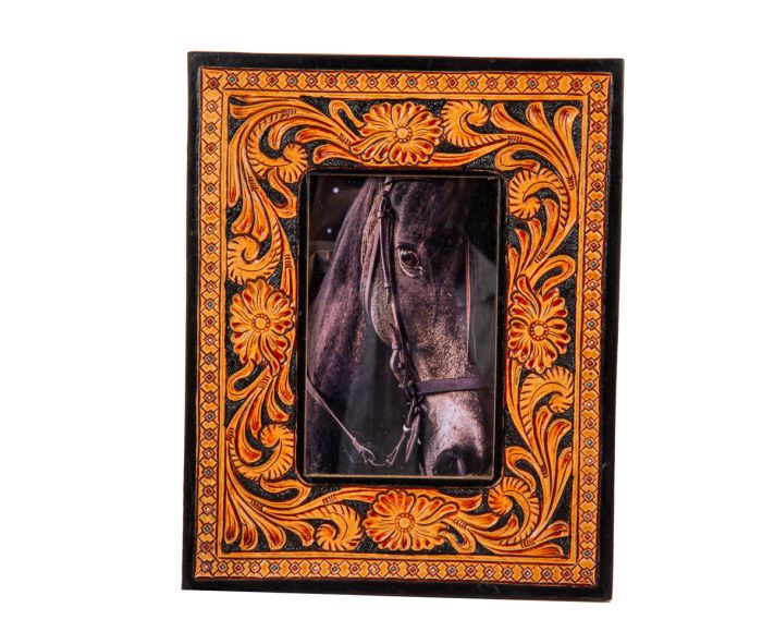 Classic Country Hand-Tooled Photo Frame