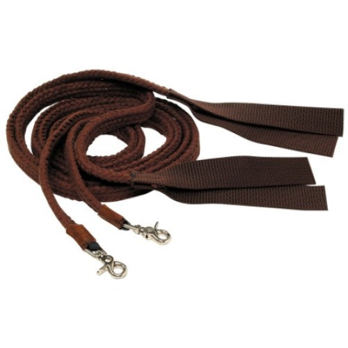 Cottonfields Split Reins 1" x 8'0"/2.44m Brown