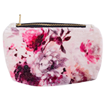 Fuschia - small printed velvet clutch