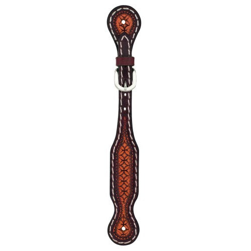 Weaver Turq Cross Geometric Tooled Spur Straps