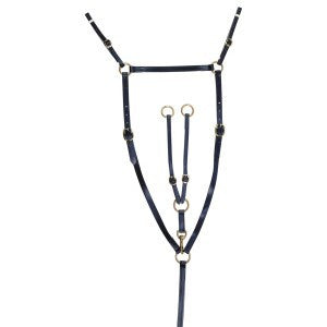 Horse Sense Brass Stockman's Breastplate - Brown/White Full