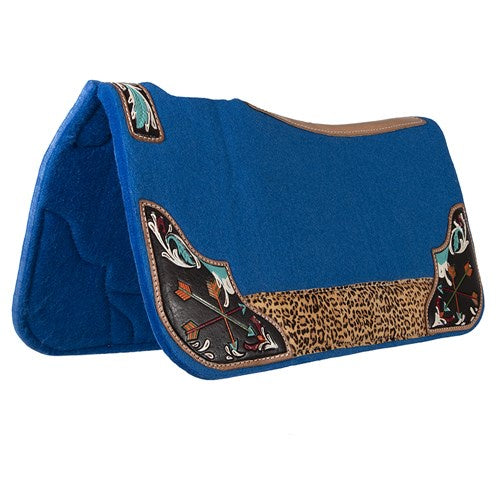 Fort Worth Leopard Tooled Felt Saddle Pad 30" x 30" Horse Torque