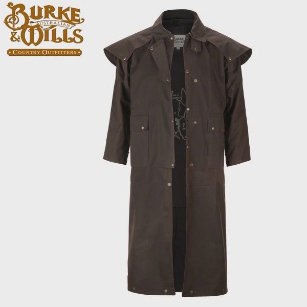 Burke & Wills Stockman Oilskin Coat Long Coat Horse Torque Saddlery