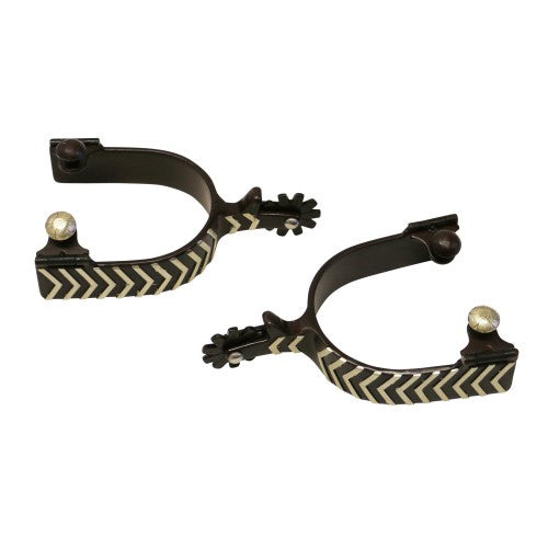 Fort Worth Black Steel Spurs with Arrow Pattern