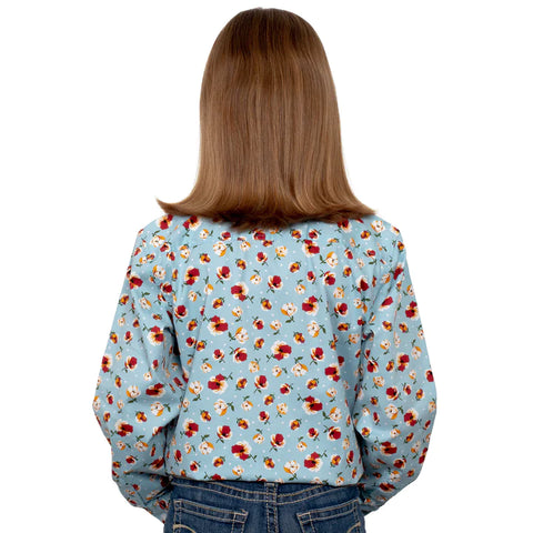 Just Country Girls Harper Sea Salt Poppy 1/2 Button Shirt