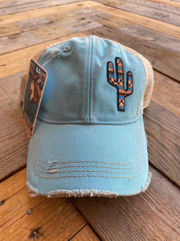 Southwest Cactus Cap Vintage Turquoise