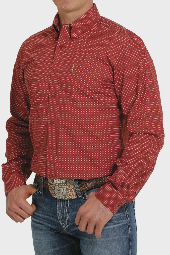 Cinch® Men's Red Long Sleeve Button Down Shirt