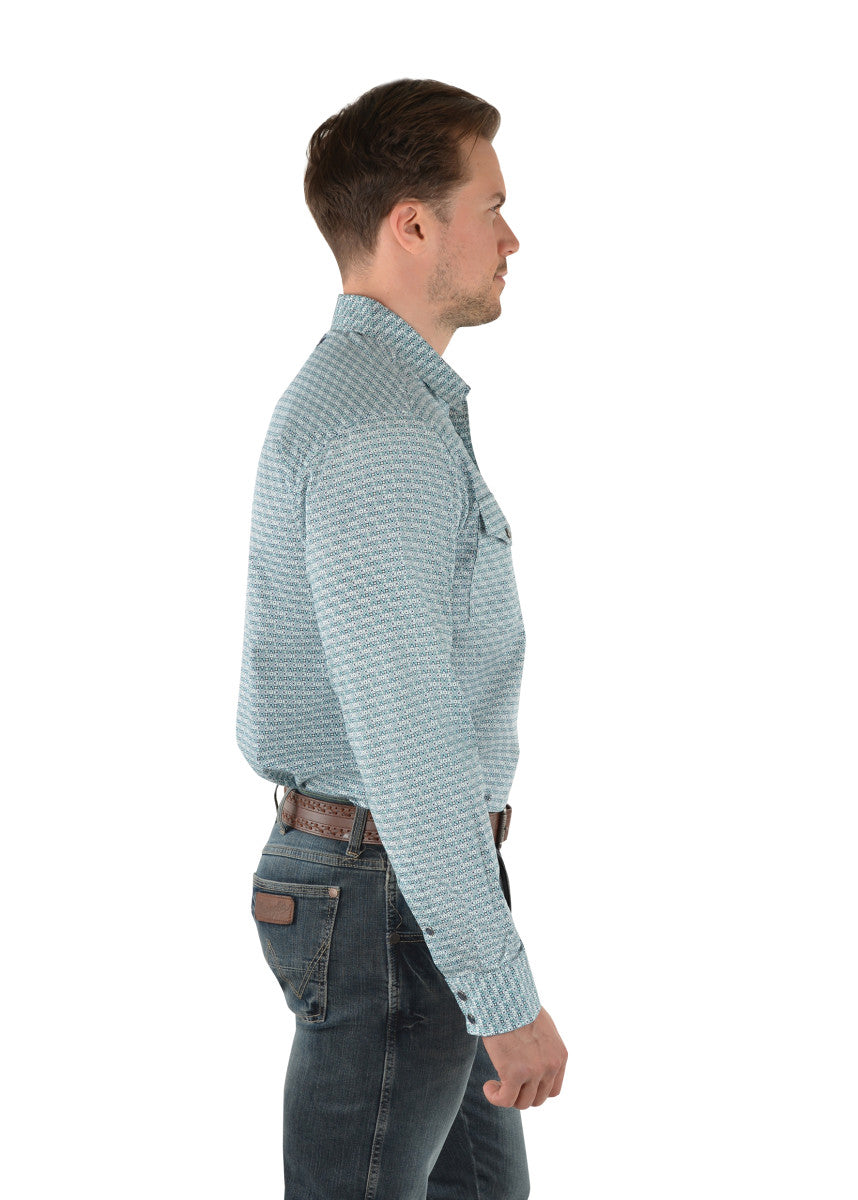 Wrangler Jeffery Print Western Long Sleeve Shirt