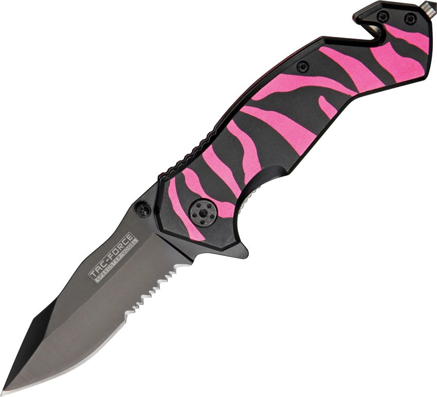 TAC Force Zebra Stripe Rescue Linerlock 4 3/4"